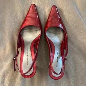 Bandalino sling back red dress shoes size 7 M.